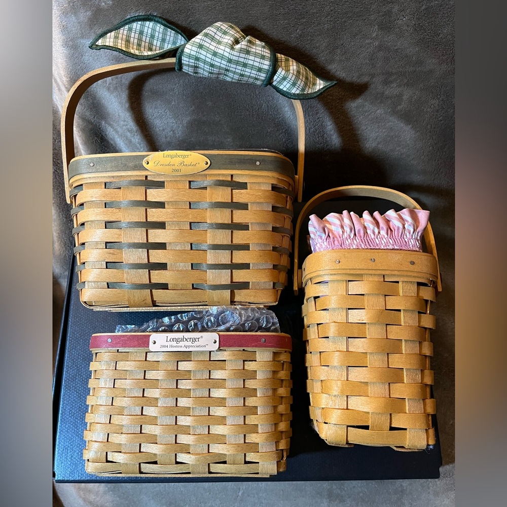 Longaberger Vintage Basket Collection (3 pieces) for one price